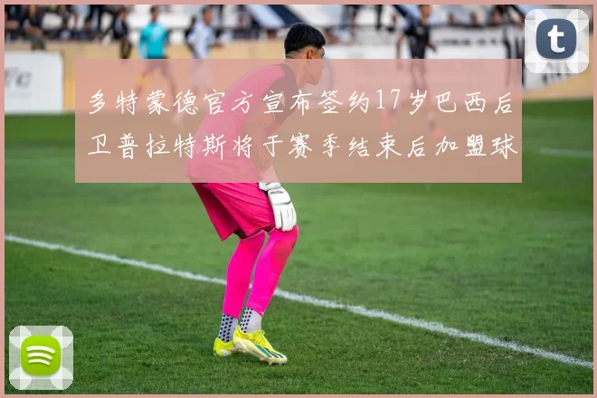 多特蒙德官方宣布签约17岁巴西后卫普拉特斯将于赛季结束后加盟球队